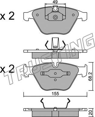 Trusting 574.0 - Тормозные колодки, дисковые, комплект parts5.com