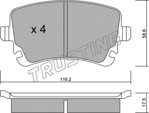 Trusting 570.2 - Тормозные колодки, дисковые, комплект parts5.com