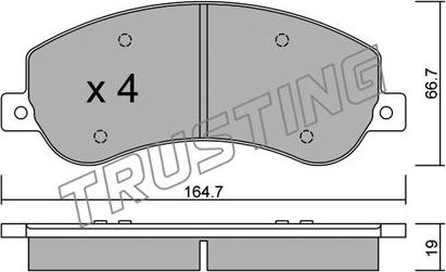 Trusting 696.1 - Тормозные колодки, дисковые, комплект parts5.com