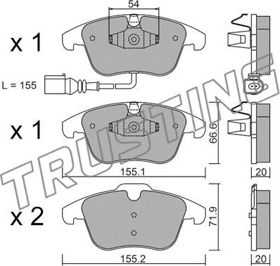 Trusting 691.1 - Тормозные колодки, дисковые, комплект parts5.com