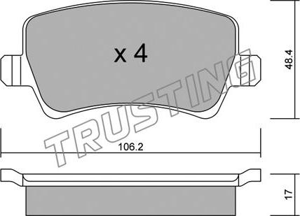 Trusting 692.0 - Тормозные колодки, дисковые, комплект parts5.com