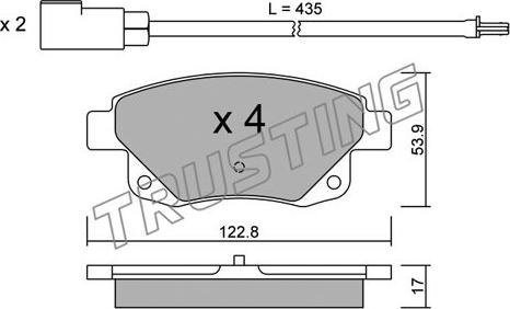 Trusting 697.0 - Тормозные колодки, дисковые, комплект parts5.com