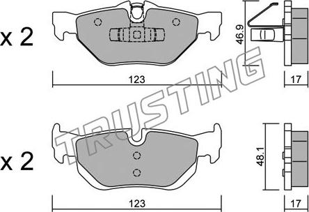 Trusting 658.0 - Тормозные колодки, дисковые, комплект parts5.com