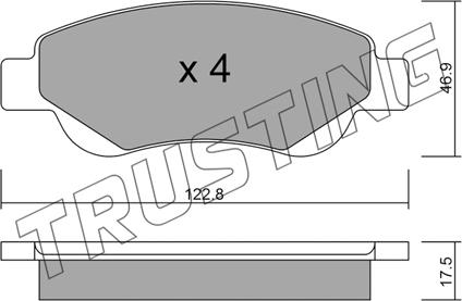 Trusting 653.0 - Комплект тормозных колодок, барабанные parts5.com