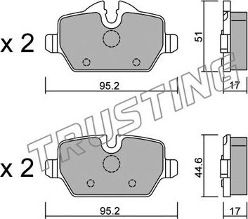 Trusting 657.0 - Тормозные колодки, дисковые, комплект parts5.com