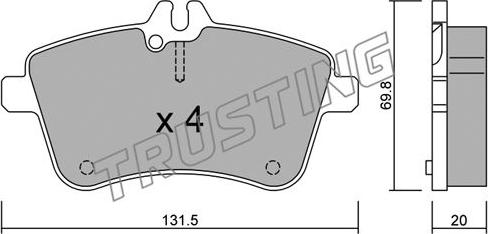 Trusting 663.0 - Тормозные колодки, дисковые, комплект parts5.com