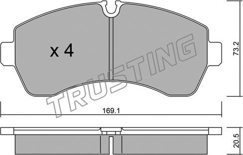 Trusting 689.0 - Тормозные колодки, дисковые, комплект parts5.com