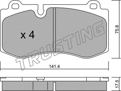 Trusting 685.0 - Тормозные колодки, дисковые, комплект parts5.com