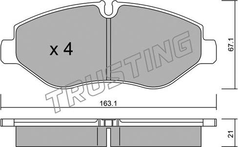 Trusting 687.1 - Тормозные колодки, дисковые, комплект parts5.com