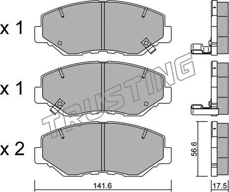 Trusting 622.0 - Комплект тормозных колодок, барабанные parts5.com