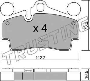 Trusting 671.0 - Тормозные колодки, дисковые, комплект parts5.com