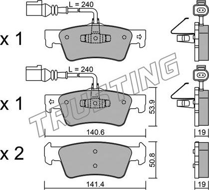 Trusting 677.0 - Тормозные колодки, дисковые, комплект parts5.com