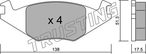 Trusting 049.0 - Тормозные колодки, дисковые, комплект parts5.com