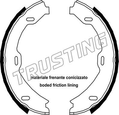 Trusting 052.128 - Комплект тормозов, ручник, парковка parts5.com