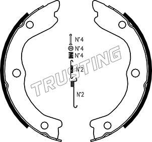 Trusting 067.196K - Комплект тормозов, ручник, парковка parts5.com