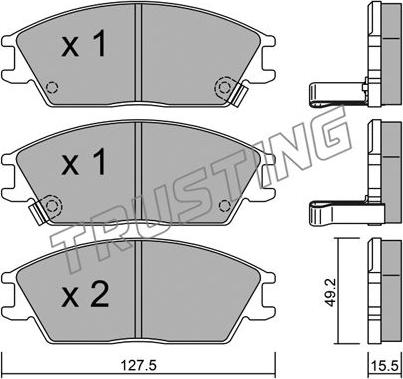 Trusting 083.1 - Тормозные колодки, дисковые, комплект parts5.com