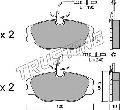 Trusting 074.3 - Тормозные колодки, дисковые, комплект parts5.com