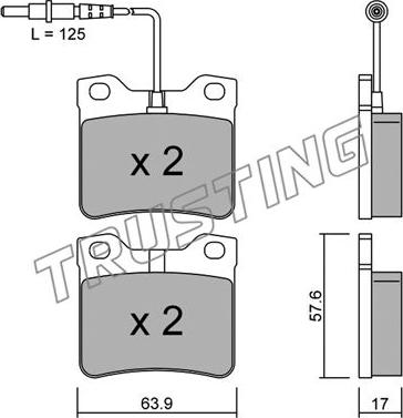 Trusting 199.0 - Тормозные колодки, дисковые, комплект parts5.com