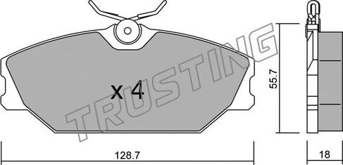 Trusting 144.2 - Тормозные колодки, дисковые, комплект parts5.com