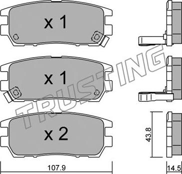 Trusting 154.0 - Тормозные колодки, дисковые, комплект parts5.com