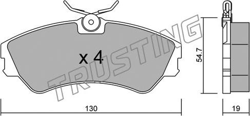 Trusting 165.0 - Тормозные колодки, дисковые, комплект parts5.com