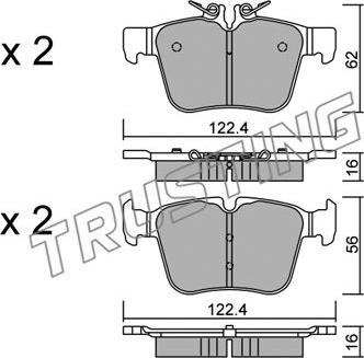 Trusting 1044.0 - Тормозные колодки, дисковые, комплект parts5.com