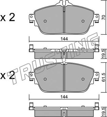 Trusting 1041.0 - Тормозные колодки, дисковые, комплект parts5.com