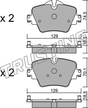 Trusting 1061.0 - Тормозные колодки, дисковые, комплект parts5.com