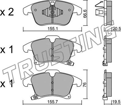 Trusting 1063.0 - Тормозные колодки, дисковые, комплект parts5.com