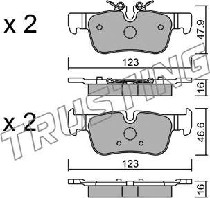 Trusting 1062.0 - Тормозные колодки, дисковые, комплект parts5.com