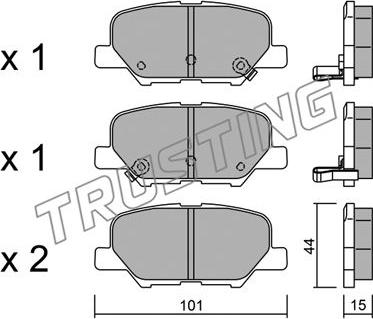 Trusting 1011.0 - Тормозные колодки, дисковые, комплект parts5.com