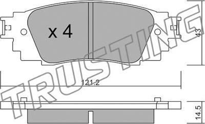 Trusting 1089.0 - Тормозные колодки, дисковые, комплект parts5.com