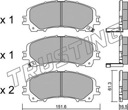 Trusting 1082.0 - Тормозные колодки, дисковые, комплект parts5.com