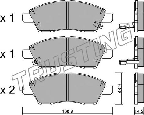 Trusting 1079.0 - Тормозные колодки, дисковые, комплект parts5.com