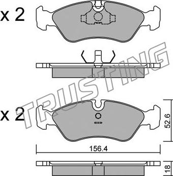 Trusting 119.0 - Тормозные колодки, дисковые, комплект parts5.com