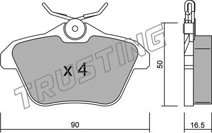 Trusting 115.0 - Тормозные колодки, дисковые, комплект parts5.com