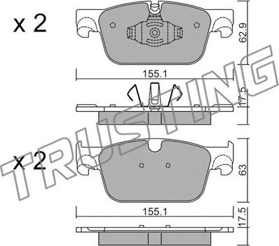 Trusting 1119.0 - Тормозные колодки, дисковые, комплект parts5.com