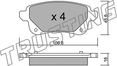 Trusting 1112.0 - Тормозные колодки, дисковые, комплект parts5.com