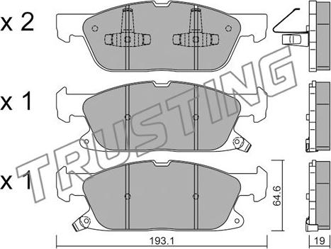 Trusting 1117.0 - Тормозные колодки, дисковые, комплект parts5.com