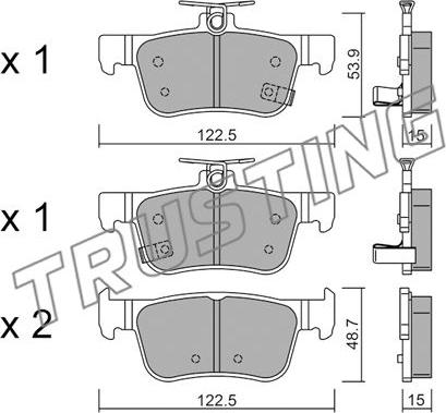 Trusting 1131.0 - Тормозные колодки, дисковые, комплект parts5.com