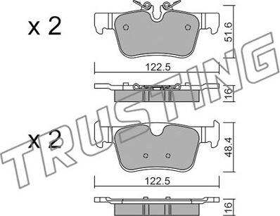 Trusting 1121.0 - Тормозные колодки, дисковые, комплект parts5.com