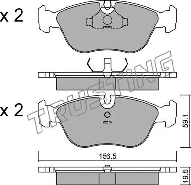 Trusting 189.0 - Тормозные колодки, дисковые, комплект parts5.com