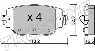 Trusting 1346.0 - Тормозные колодки, дисковые, комплект parts5.com