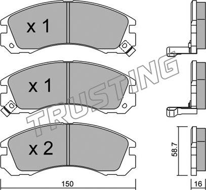 Trusting 136.0 - Тормозные колодки, дисковые, комплект parts5.com