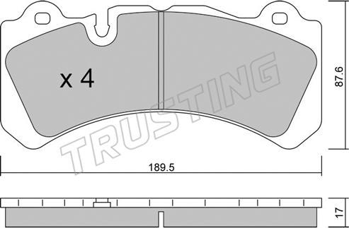 Trusting 1328.0 - Тормозные колодки, дисковые, комплект parts5.com