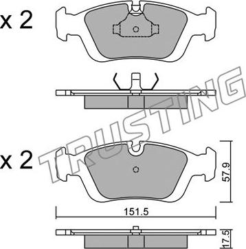 Trusting 126.0 - Тормозные колодки, дисковые, комплект parts5.com