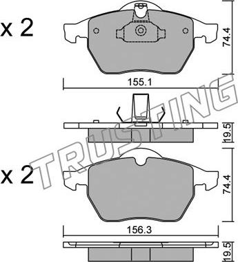 Trusting 120.0 - Тормозные колодки, дисковые, комплект parts5.com