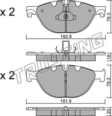 Trusting 847.0 - Тормозные колодки, дисковые, комплект parts5.com