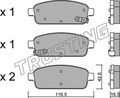 Trusting 857.0 - Тормозные колодки, дисковые, комплект parts5.com