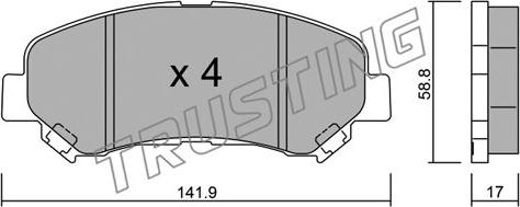 Trusting 808.0 - Тормозные колодки, дисковые, комплект parts5.com